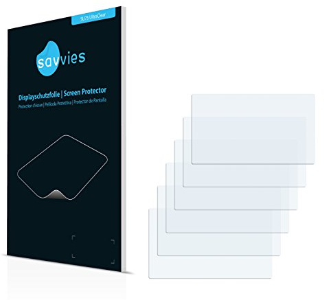 Savvies 6 Stück Schutzfolie 4.3 für Touch-Panel PCs mit 4,3 Zoll (10.9 cm) [96.5 x 55.3 mm, 16:9] Displayschutz-Folie Ultra-Transparent