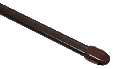GARDINIA Vitragestange flachoval, Ausziehbar, Gardinenstange, Metall/Kunststoff, Braun, 100-160 cm, 2 Stück
