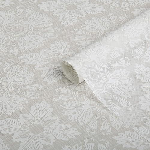 d-c-fix window film privacy Rosalina – 45cm x 1,5m – static vinyl films for glass windows with a geometric flower pattern – self-adhesive, opaque, frosted, decorative for bathroom, home & kitchen