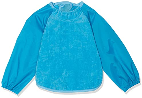 Silly Billyz SIB-205AA Langarm-Lätzchen, medium, 6-24 Monate, Velours, aqua
