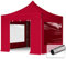 TOOLPORT Faltzelt Faltpavillon Pavillon 3x3m - mit 4 Seitenteilen (Panoramafenster) Premium Dach Partyzelt rot