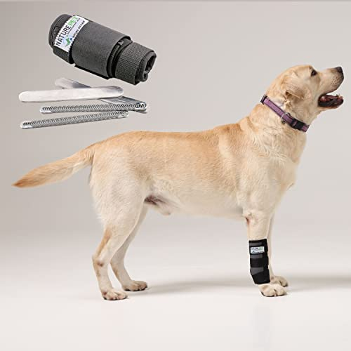 Nature Pet Premium Hundebandage Vorderbein die vielseitigste Handgelenkbandage für Hunde auf dem Markt - Gelenksbandage Hund - Durchtrittigkeit wirksam behandeln (L)