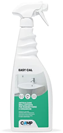 CAMP EASY CAL, Detergente anticalcare brillantante e protettivo per rubinetti, piastrelle, ceramiche e box doccia, 750ml