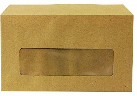 Q-Connect Envelope 89x152mm Pocket Centre Window Gummed 70gsm Manilla (Pack of 1000)