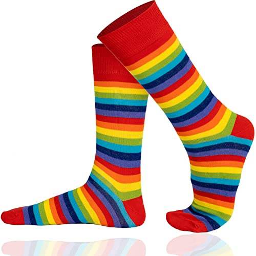 Mysocks Unisex Rainbow Socks Seamless Toe Finest Combed Cotton Rainbow 4-7