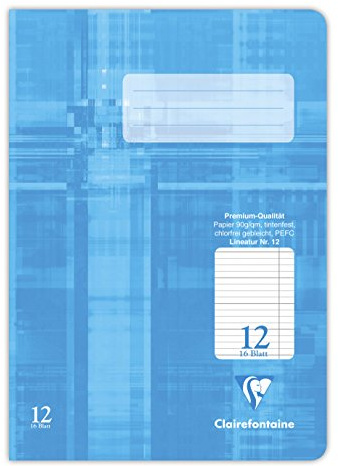 Clairefontaine 331512C stenohäfte (DIN A5, 14,8 x 21 cm, premium 90 g, 16 ark) 1 styck