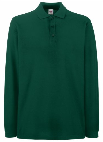 Fruit of the Loom Mens Premium Long Sleeve Polo Shirt (L) (Forest Green)