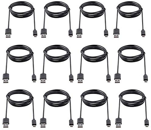 Bulk Micro USB Cable 3ft 12-Pack Android Phone Tablet Charger Charging Cord