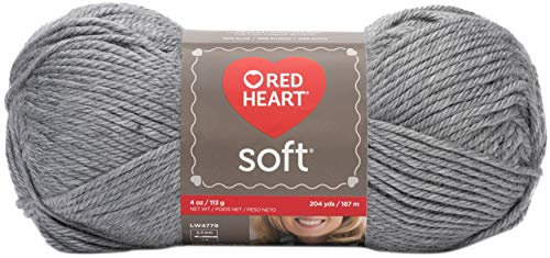 Red Heart Soft Yarn-Light Grey Heather