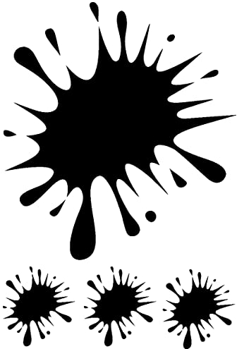 Samunshi® Farbkleckse Aufkleber Klecks Sticker 4 Stück im Set 1x13x15cm-3x4x5cm schwarz