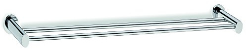 kela Handtuchhalter doppelt 59,5cm, Badetuchhalter mit 2 Handtuchstangen, Handtuchhalter ohne Bohren, Wandmontage, MAKIRA, Messing verchromt glänzend