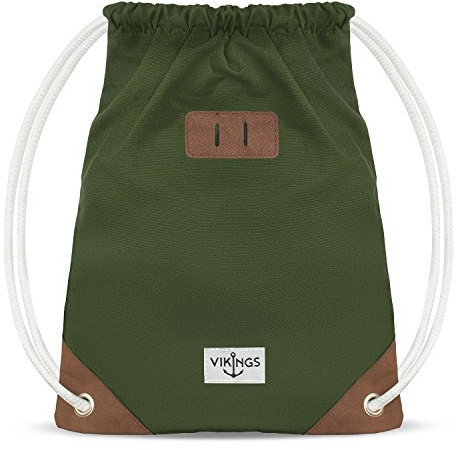 Ny modell gymväska väska sportväska bomull kanvas väska sport kvinnor män barn, Grön, 26x17.8x9cm, Ryggsäck