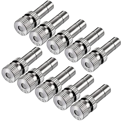 ATOPLEE 10pcs Niederdruck Messing Nebeldüsen für Kühlsystem Luftbefeuchtung Sprayer (0,1 mm)
