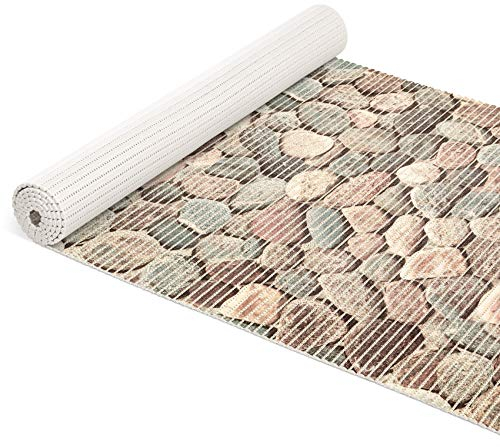 ANRO Weichschaummatte Badematte Bad Dusche WC Vorleger Teppich Antirutsch Badläufer Steine Mehrfarbig 100x65cm