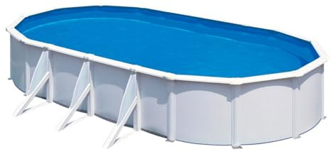 Gre M260856 - Piscina in Acciaio Bianco Ovale Fidji kit730eco