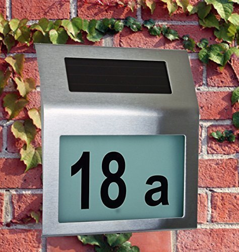 Benelando Design LED Solar Hausnummer aus Edelstahl