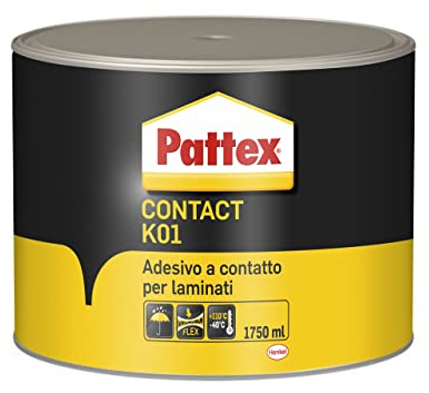Pattex Contact K01 Colla Adesivo a Contatto Laminati Compensato Lamiera 1750ml