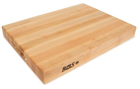 Boos Block Profi-Schneidebrett XXL – 51 x 38 x 6 CM - Nordamerikanisches Ahorn Schneidebrett Holz Gross – Antibakteriell – Hackbrett - Hackblock- Lebensmittelecht