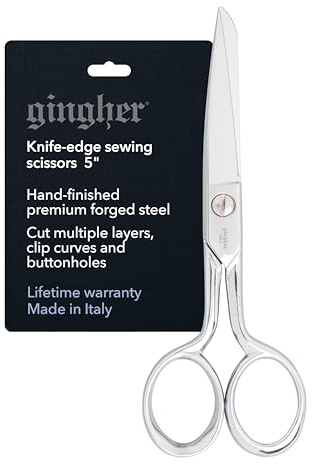 Gingher 5 Straight Fabric Scissors for Cutting Curves & Buttonholes