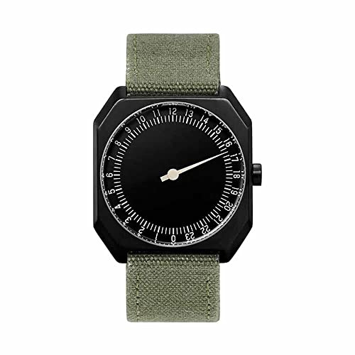 slow Jo 15 - Olive Green Canvas, Black Case, Black Dial - Swiss Made