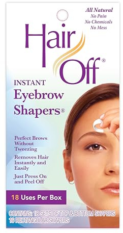 Hair Off Eyebrow Wax Strips – Fast & Painless Eyebrow Shaping Kit for Women – Face Wax Strips for Hair Removal – 18 Ct