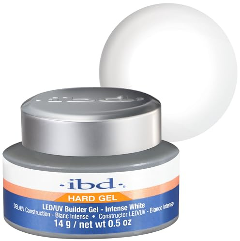 IBD Hard Gel - LED/UV Builder Gel Intense White, 1 pack (1 x 14 g) - MADE IN USA - Nail building at home - without appointments and noisy nail salons