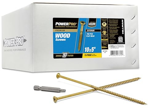 Power Pro Wood Screws, #10 x 5in, 750 Pack, Bronze Epoxy