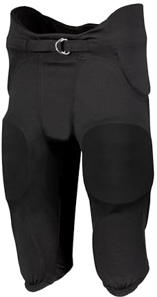 Russell Athletic Boys Integrated 7-Piece Pad Football Pant, Black, S
