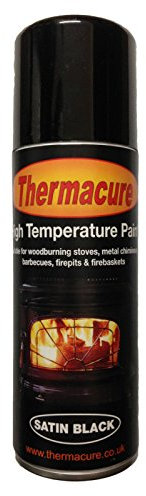 Thermacure 400ml Satin Black Stove Paint High Temperature Spray Paint