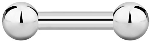 Forbidden Body Jewelry nipple barbell, nipple bars, silver nipplerings piercing Surgical Steel 8g - 12mm Straight Barbell Body Jewelry, 6mm Balls