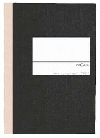 Pagna 15212-04 Geschäftsbuch PNA CLASSICA A5 Papiereinband mit Leinenstruktur, Geweberücken 96 Blatt, kariert, Farbe: schwarz