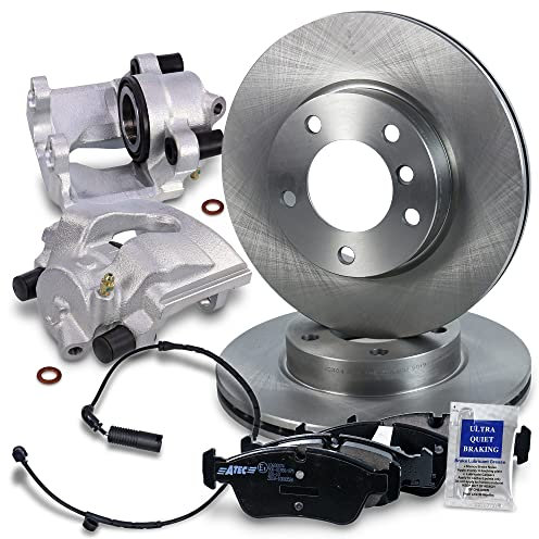 BESTPRICE Bremsenset Vorderachse inkl. Bremsscheiben Belüftet Ø 286 mm + 2x Bremssattel und Bremsbeläge vorne + Verschleißkontakt, Kompatibel mit BMW 3er (E46), Z4 Roadster (E85)