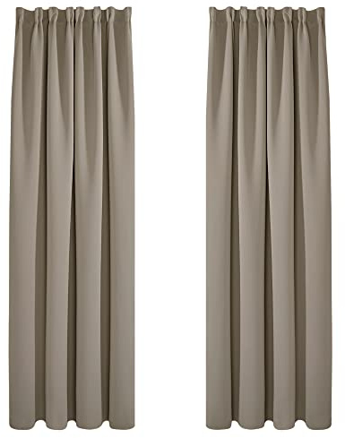Deconovo Heminredning fönsterbehandling barngardiner värmeisolerade mörkläggningsgardiner pennveck gardiner för pojkar sovrum brungrå B 140 x L 244 cm 2 paneler