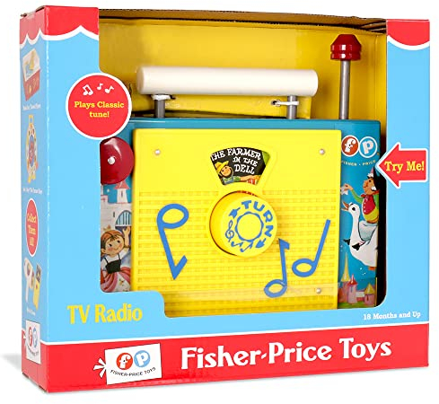 Fisher Price Classics | TV Radio | Interactive Toy for Pretend Games and Role Play, Classic Preschool Toy with Retro-Style Packaging, Suitable for Boys and Girls Ages 18 Months+ | Basic Fun 1703