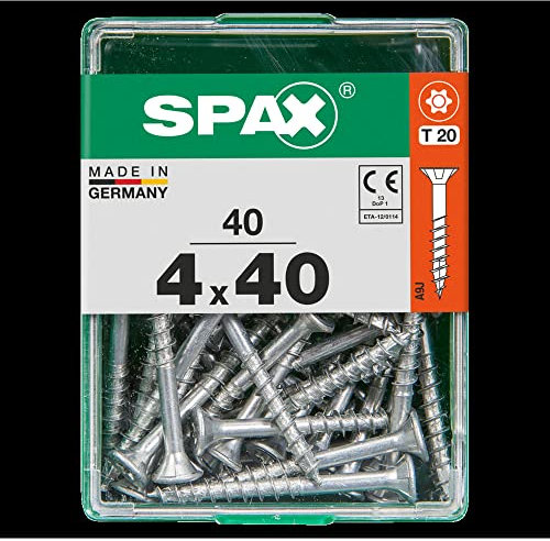 ABC SPAX T-Star Plus - Die Universalschraube | 4,0 x 40mm VE = 1000 Stück | Senkkopf, galv. verzinkt, gelb chromatiert