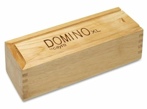 Cayro - Dominos XXL - + 6 Ans - Jeu De Société pour Enfants Et Adultes - Gros Jetons - Jeu De Dominos Classique - avec Boîte en Bois pour Ranger Les Jetons - 2 À 4 Joueurs