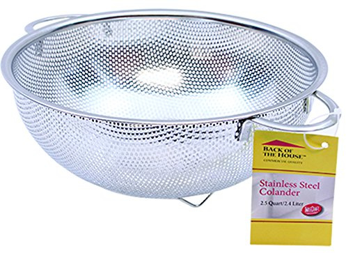 Tablecraft 2.5 Quart Colander with Handles, Stainless Steel