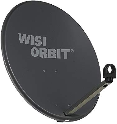 WISI Orbit Line satellit offsetantenn OA36H i basaltgrå – 60 cm reflektor med 40 mm LNB-fäste, feedarm och mastklämmor – komplett satellitantenn med monteringstillbehör
