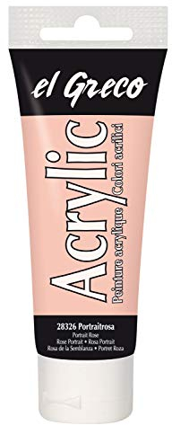 KREUL 28326 - El Greco Acrylic, 75 ml Tube in pastellrosa, hochpigmentierte, glänzende Acrylfarbe in Studienqualität, buttrig vermalbar, für pastose Malerei