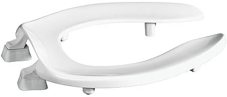 Centoco 2 inch Raised Toilet Seat for Seniors, Elongated, Open Front No Cover, Commercial, Plastic, Made in the USA, HL500STSCC-001, White