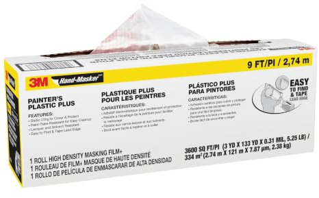 Hand-Masker 3M Painter's Plastic Plus MFB-9, 9 ft x 400 ft x .31 mil