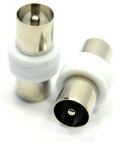 kenable TV Coaxial Cable Coupler RF Male Plug to Male Plug Pins [2 Pack]