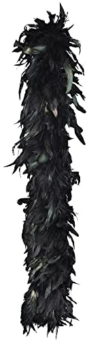 Black Fantasy Deluxe Feather Boa - 72'', 1 Piece - Elegant Iridescent Costume Accessory for Hollywood Starlet Look