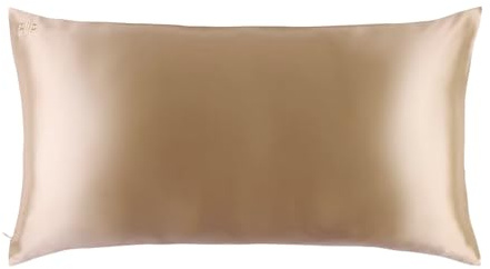 slip King Pure Silk Pillow Case - 100% Pure 22 Momme Mulberry Silk- King Size Standard Pillow Case -Anti-BedHead, Anti-Sleep Crease, Caramel (20 x 36)