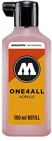 Molotow ONE4ALL Refill akryl, färg 207 pulver pastell 180 ml, påfyllningsbläck för permanenta markörer, 692.207