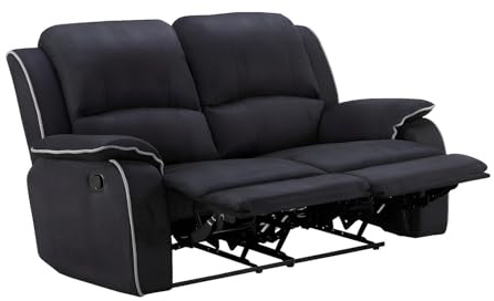 Vente-unique - Divano relax 2 posti Hernani - microfibra - nero