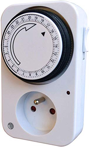 TIBELEC 560100 Prise programmateur journalier mécanique, couleur blanc