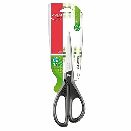 Maped M468110 - Schere Essentials Greenlogic asymmetrisch, 21 cm, schwarz