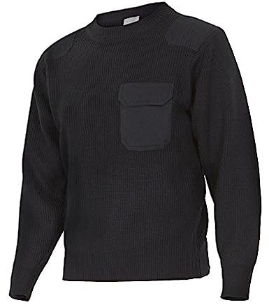 VELILLA 100; Jersey Punto Grueso con Cuello Redondo; Color Negro; Talla XL