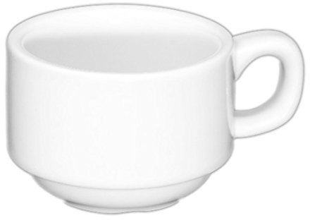 Holst Porzellan TC 008 Lot de 6 Tasses à Moka/Expresso 0,08 l, empilables, Blanches, 6,6 x 6,6 x 4,7 cm